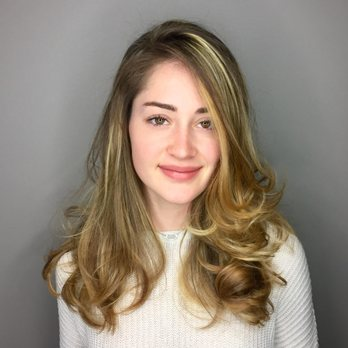Finished balayage hair color and style at Stylez By Gary